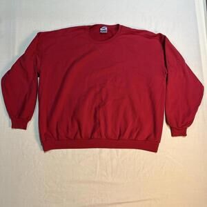 VTG Jerzees Sweatshirt Red Pullover Size Med Boxy Oversized Streetwear Made USA